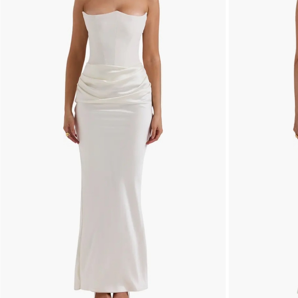 House of CB Persephone Strapless Corset Satin & Stretch Crepe Mermaid Gown